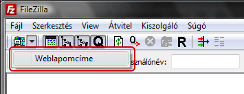 FileZilla kapcsolódás